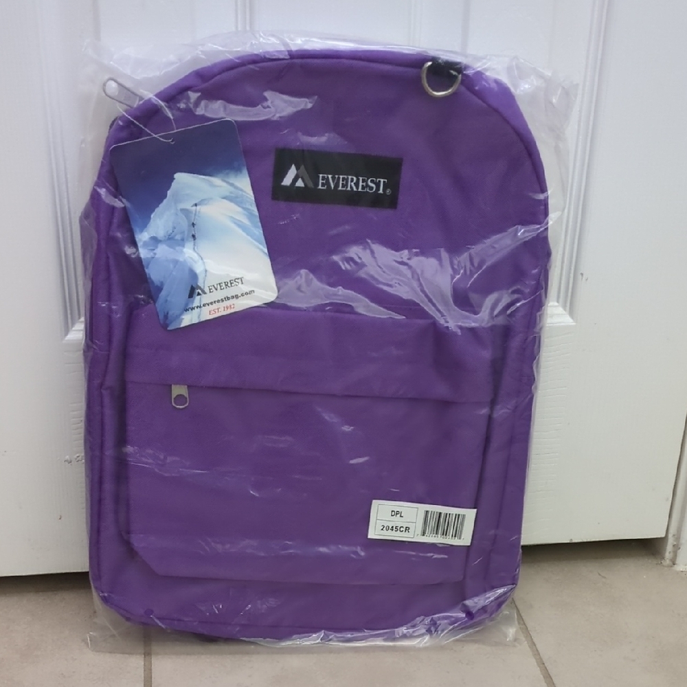 New! Kids Purple Zippered Backpack By Everest